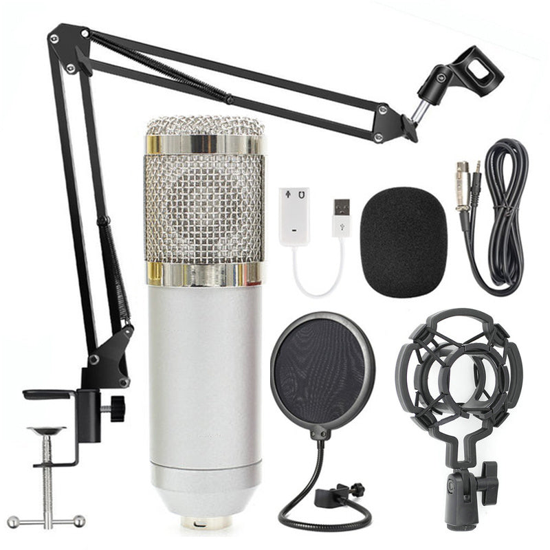 Net Microphone Stand Set with adjustable components and pop filter for clear audio recording.