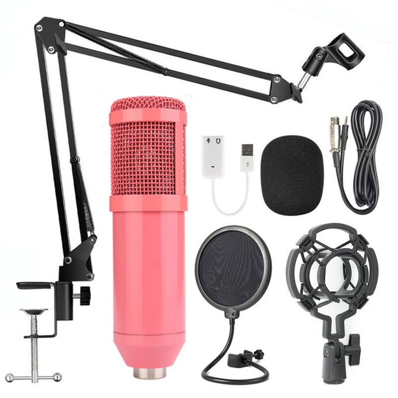 Net Microphone Stand Set with adjustable arm, shock mount, and pop filter for professional audio recording.