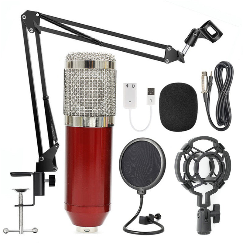 Net Microphone Stand Set with adjustable stand, shock mount, and universal compatibility for gaming and podcasting.