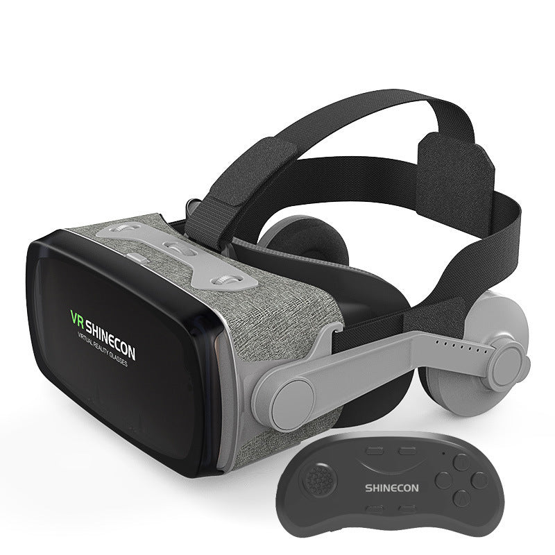 VR glasses 3D helmet with adjustable fit and built-in audio.