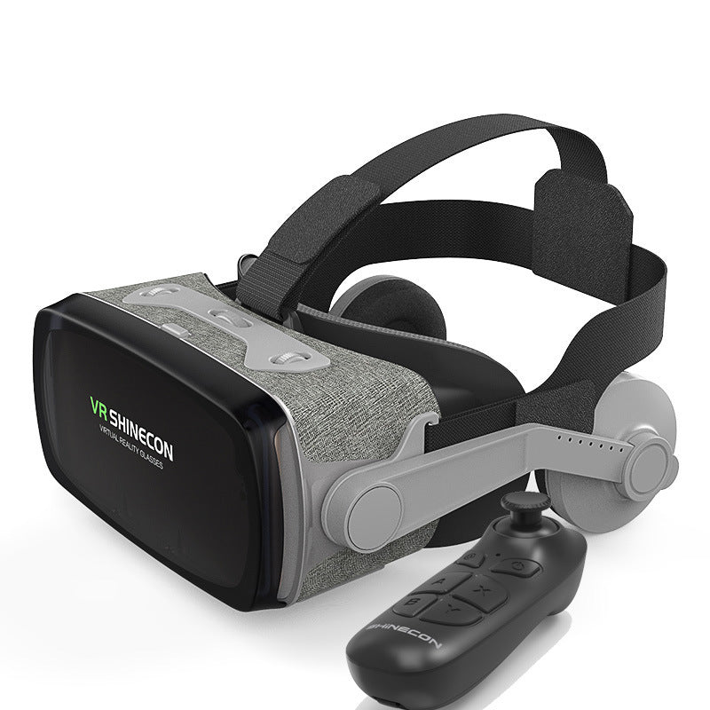 VR glasses 3D helmet with wide 360-degree field of view, smartphone compatibility, and ergonomic design.