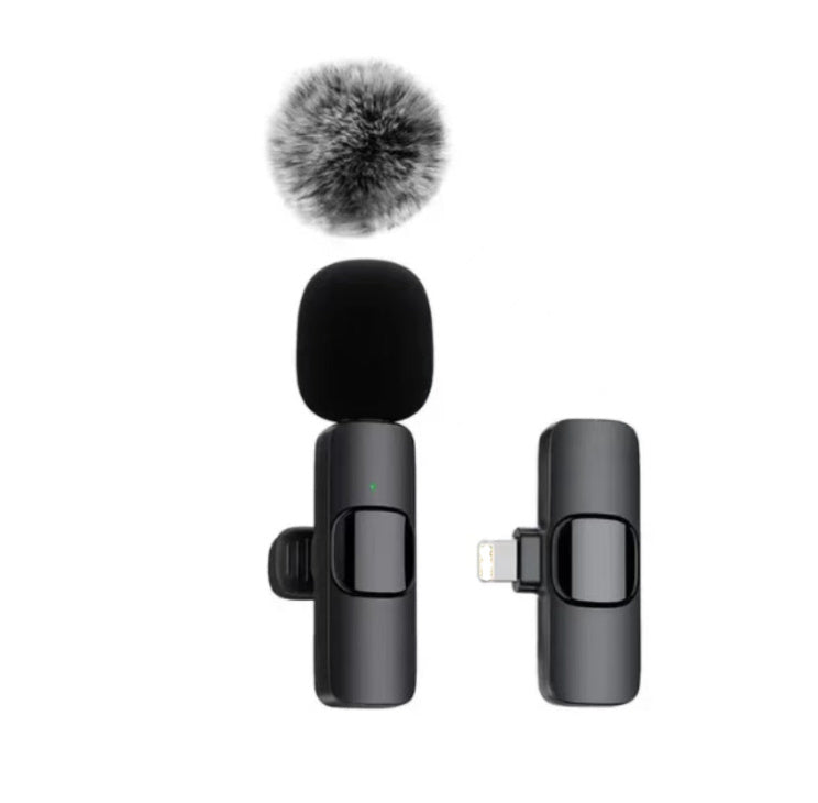 Wireless Lavalier Microphone System with Dual Clip-On Microphones, Ideal for Outdoor Use