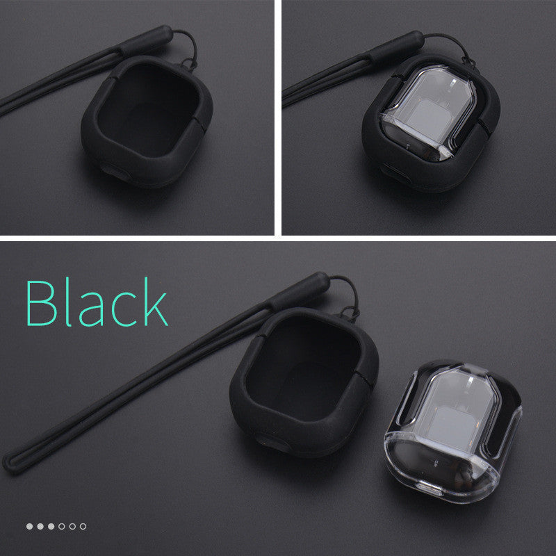 Mini transparent wireless Bluetooth headset with digital display, ENC noise reduction, and sleek design.