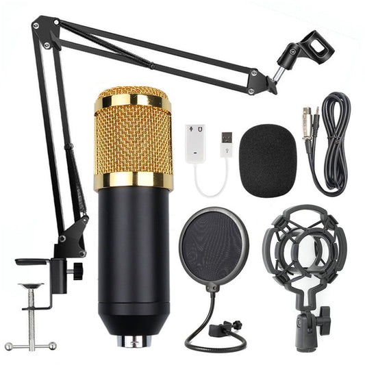 Net Microphone Stand Set with arm, shock mount, and accessories for clear audio recording.