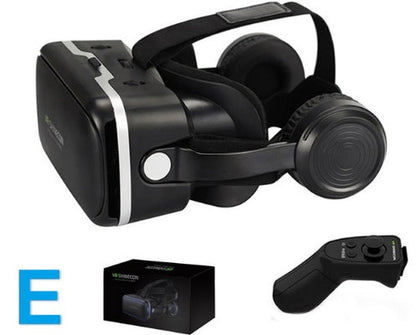 VR Shinecon 120° FOV 3D virtual reality glasses with integrated stereo headphones.