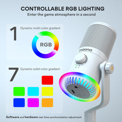 Esports Dedicated Desktop Games Microphone with controllable RGB lighting, designed for gaming professionals.