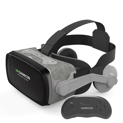VR glasses 3D helmet with adjustable fit and built-in audio.