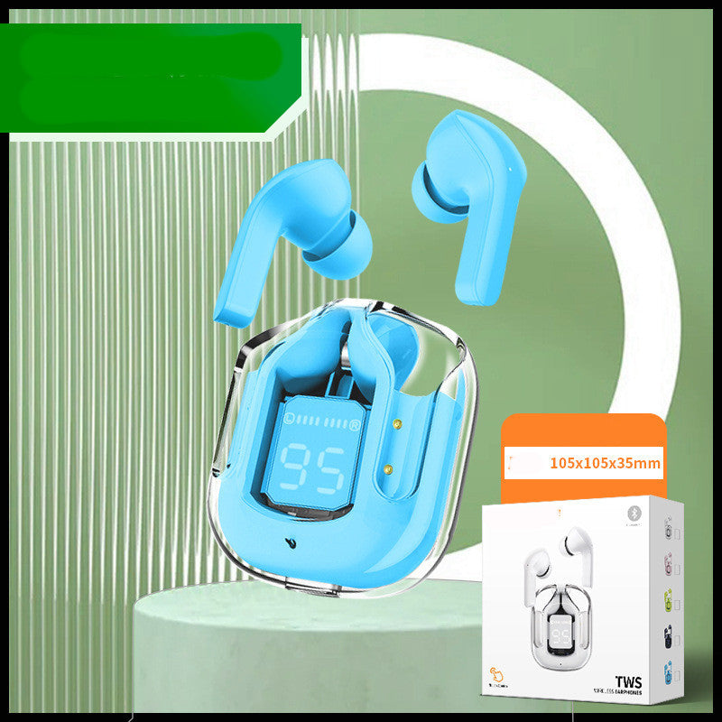 mini transparent wireless Bluetooth headset with digital display and ENC noise reduction