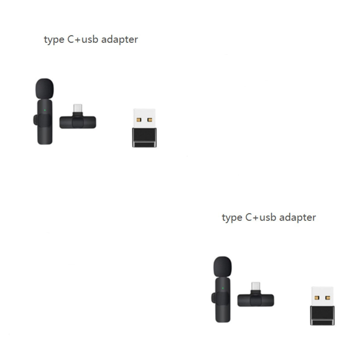 Wireless Lavalier Microphone with USB and Type-C Adapters for Easy Connectivity