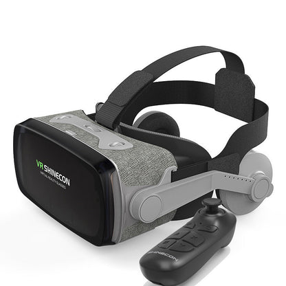 VR glasses 3D helmet with wide 360-degree field of view, smartphone compatibility, and ergonomic design.