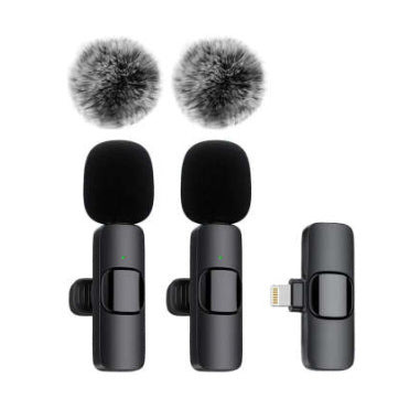 Wireless Lavalier Microphone Drag Two Outdoor with dual channels, noise cancellation, and long-range connectivity for high-quality audio recording.