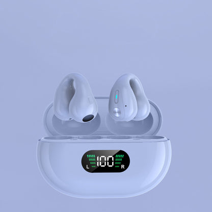 Bone Conduction Headphones TWS Earbuds with Bluetooth 5.3 in charging case.