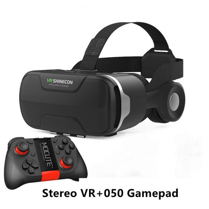 VR Glasses Magic Lens Immersive Headset with Gamepad; features high-definition lenses and universal smartphone compatibility.